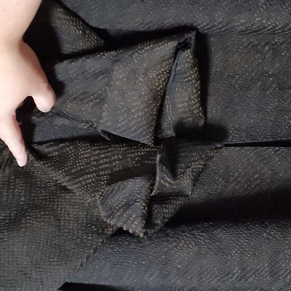 Eileen Fisher Size Large Silk Blend Jacquard Wave Blazer Jacket Black Brown - Picture 8 of 13